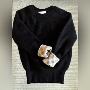 Burberry Children cashmere black with turn up cuffs 8 youth boys or girls